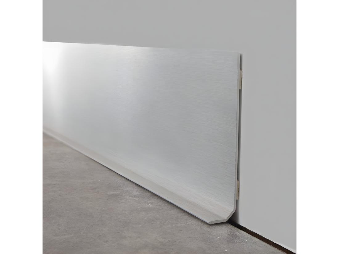 Vente Unique Plinthe PVC Lot De 25 L200xH. 8cm - Alu Brossé - PVC