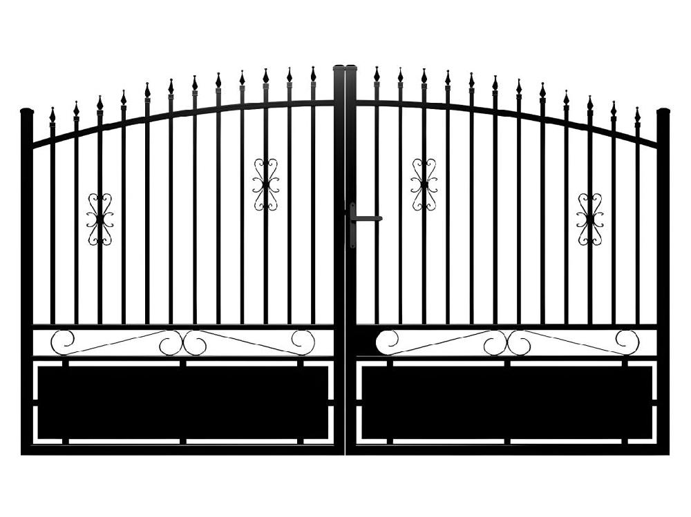 Vente Unique Portail Battant Aluminium Ajouré L317 X H183 Cm Noir NERBIS
