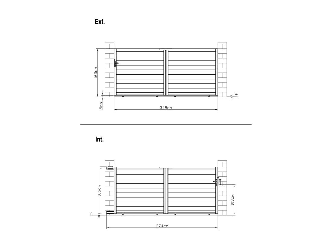 Vente Unique Portail Coulissant Aluminium Plein L374 X H165 Cm Anthracite - NAZARIO