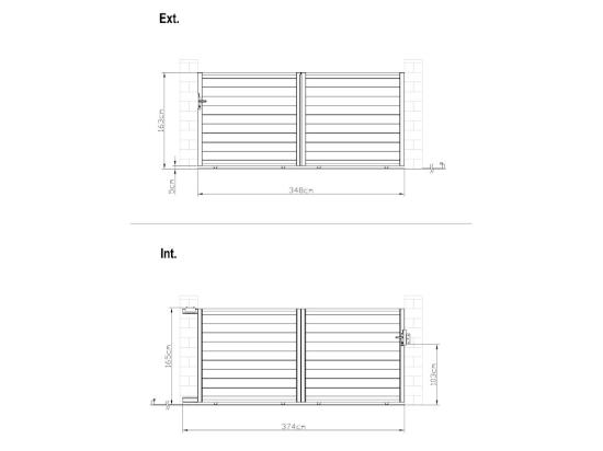 Vente Unique Portail Coulissant Aluminium Plein L374 X H165 Cm Anthracite - NAZARIO