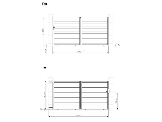 Vente Unique Portail Coulissant Aluminium Plein L374 X H180 Cm Anthracite - NAZARIO
