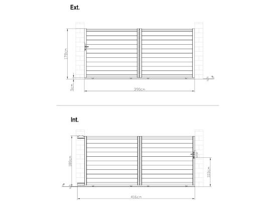 Vente Unique Portail Coulissant Aluminium Plein L416 X H180 Cm Anthracite - NAZARIO