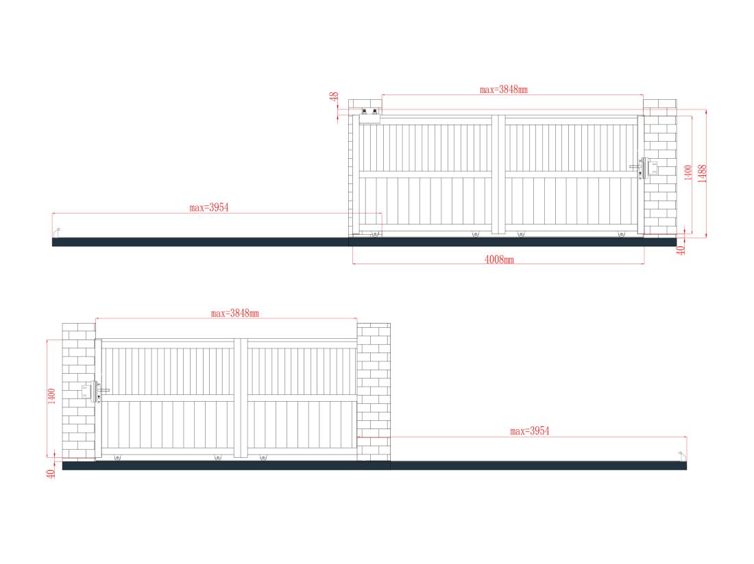 Vente Unique Portail Coulissant Aluminium Semi Ajouré L401 X H149 Cm Anthracite TARNOS II