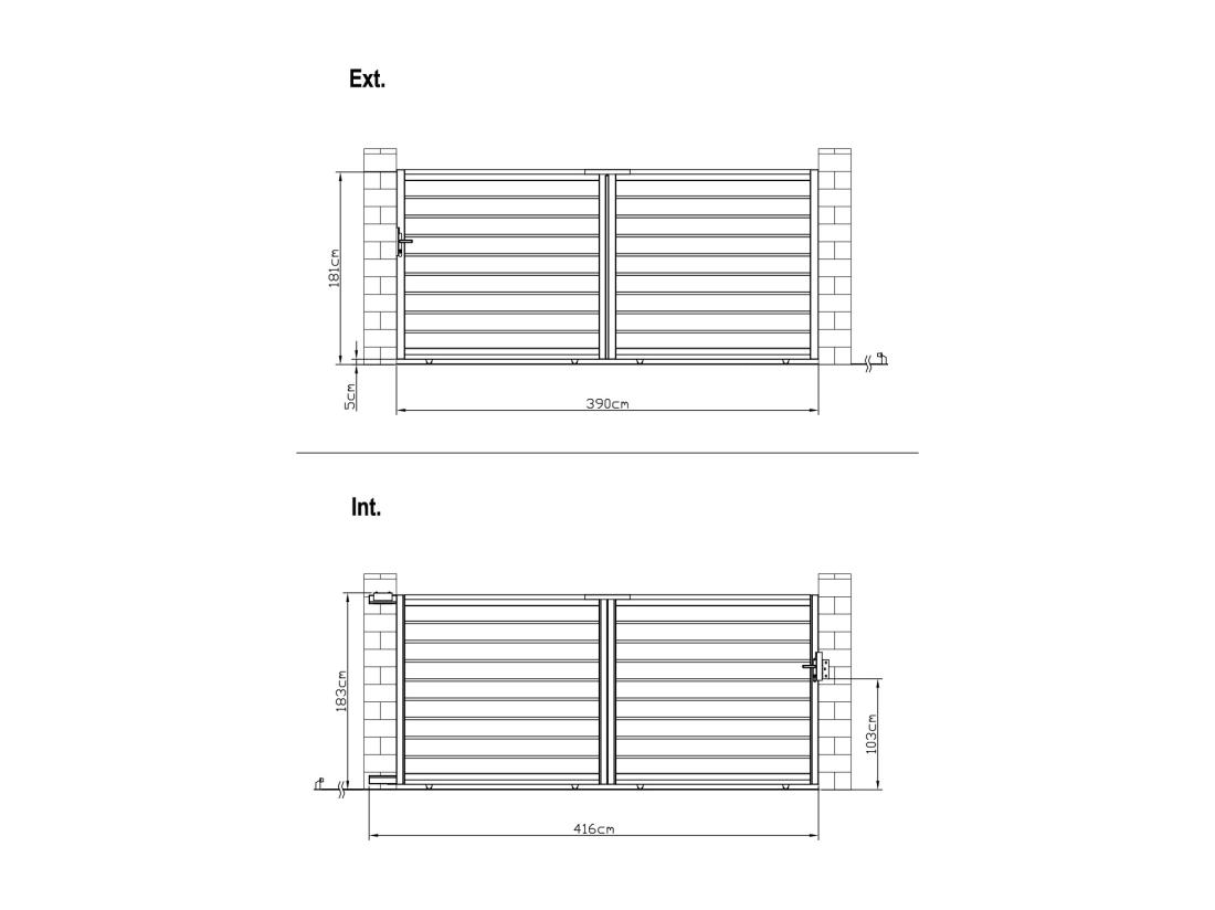 Vente Unique Portail Coulissant Aluminium Semi Ajouré L416 X H183 Cm Anthracite - PRIMO
