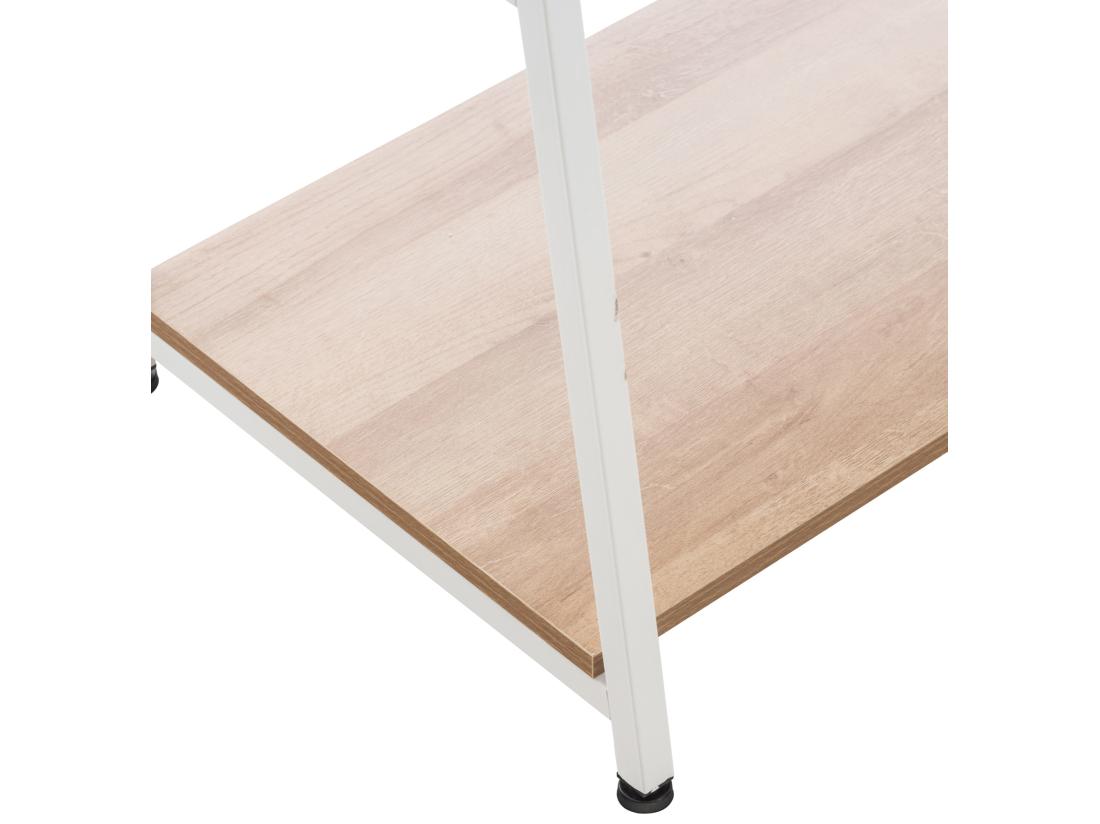 Vente Unique Portant à Vêtement - Bois - 80 X 44 X 167cm - Nature / Blanc - Luton