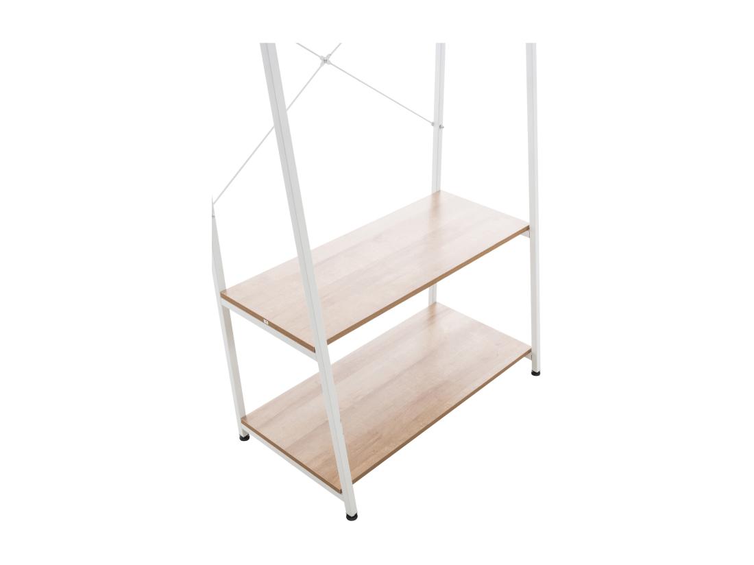 Vente Unique Portant à Vêtement - Bois - 80 X 44 X 167cm - Nature / Blanc - Luton