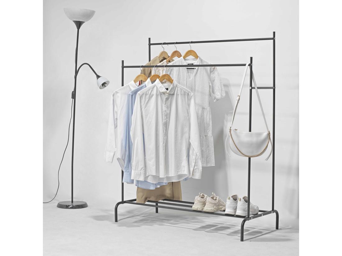 Vente Unique Portant à Vêtements Bramming 147 X 116 X 54 Cm Noir [en.casa]