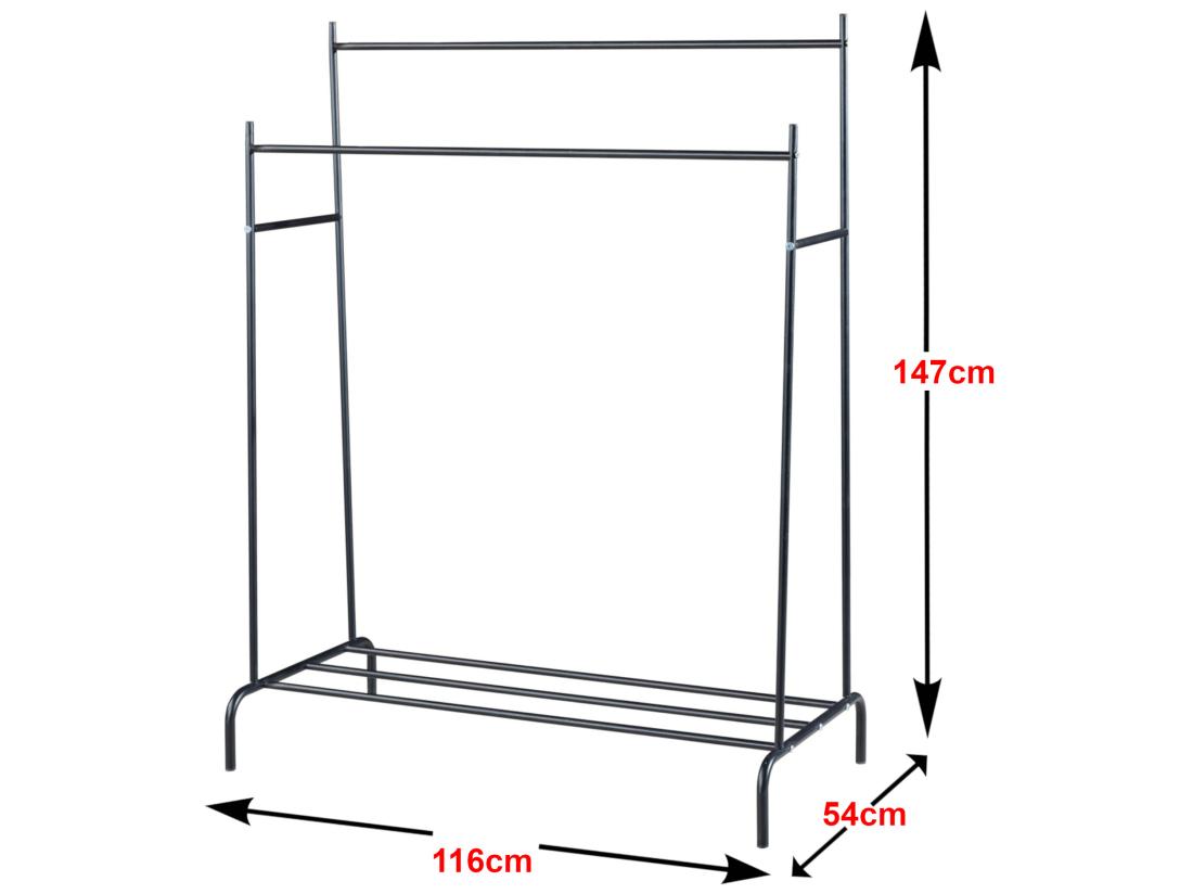 vente unique Portant à vêtements Bramming 147 x 116 x 54 cm noir [en.casa]