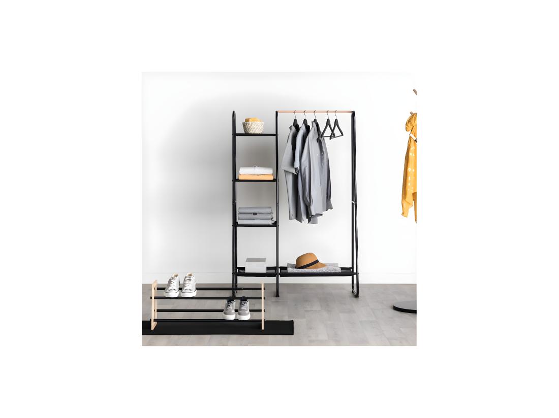 Vente Unique Portant à Vêtements & Étagères "Artemis" 150cm Noir