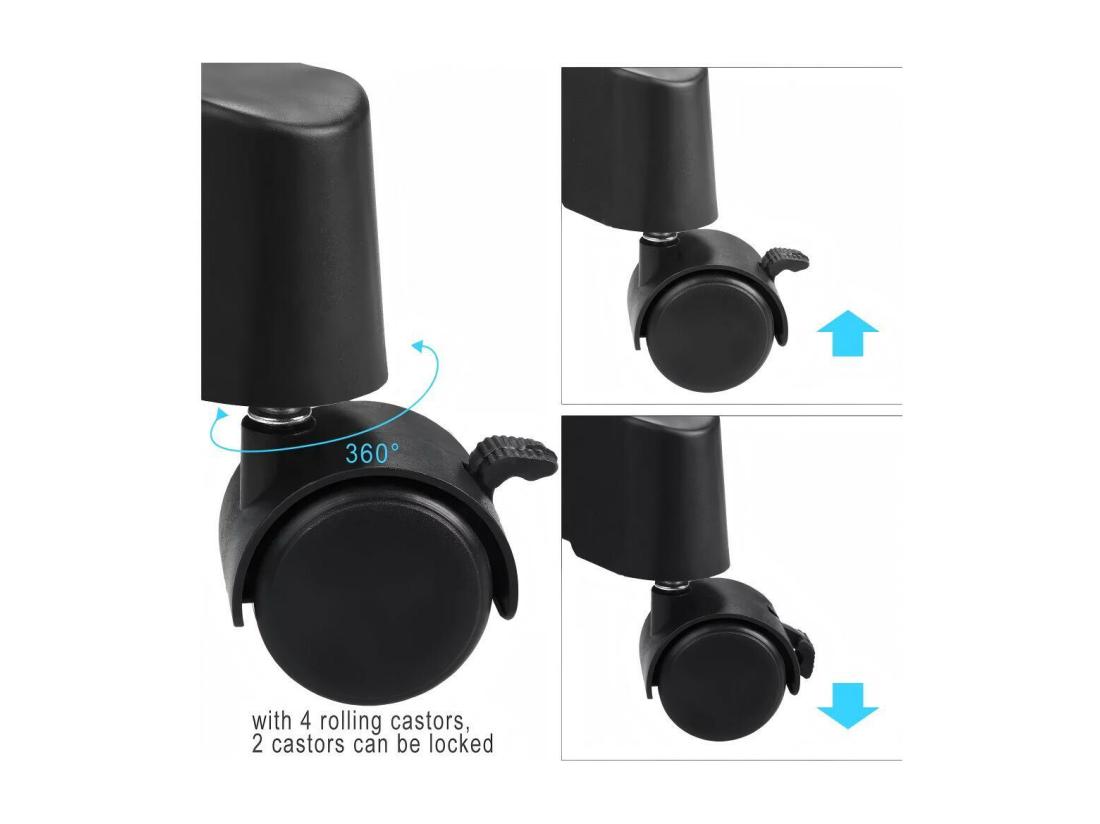 Vente Unique Portant à Vêtements Roulettes Tringle à Vêtements Extensible Hauteur 90-160 cm Avec Porte-chaussures Charge Max. 50Kg 2 Tringles