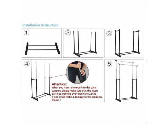 Vente Unique Portant à Vêtements Roulettes Tringle à Vêtements Extensible Hauteur 90-160 cm Avec Porte-chaussures Charge Max. 50Kg 2 Tringles