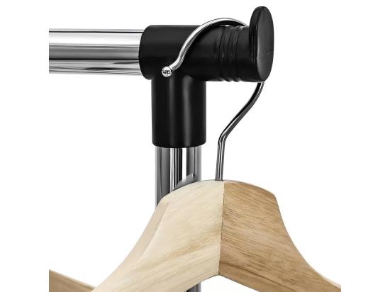 vente unique Portant à Vêtements Roulettes Tringle à Vêtements Extensible Hauteur 90-160 cm avec Porte-chaussures charge max. 50Kg 2 Tringles