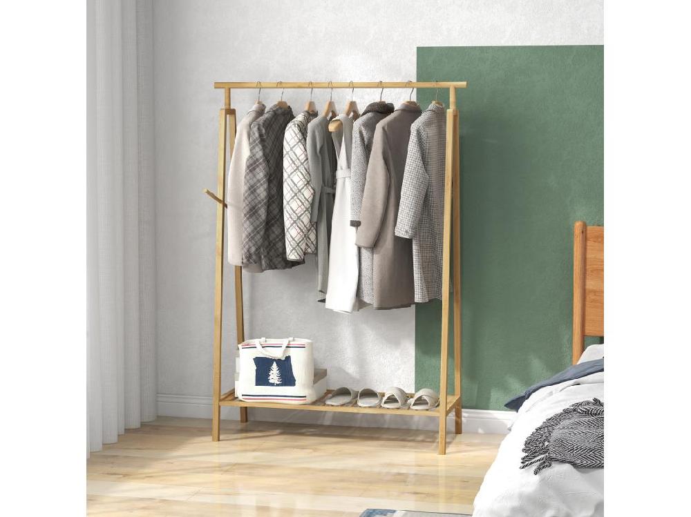 Vente Unique Portant Pour Vêtement En Bambou - Penderie Avec étagère à Chaussures