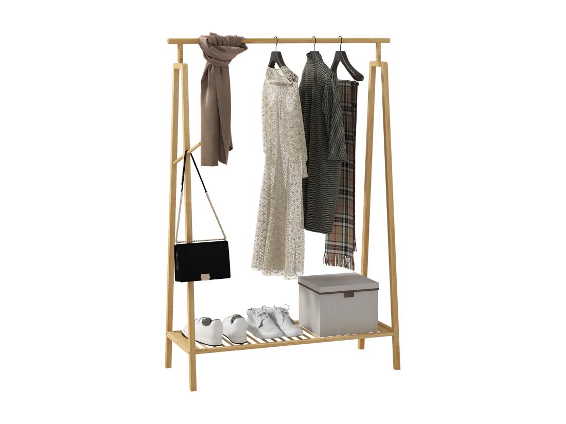 Vente Unique Portant Pour Vêtement En Bambou - Penderie Avec étagère à Chaussures