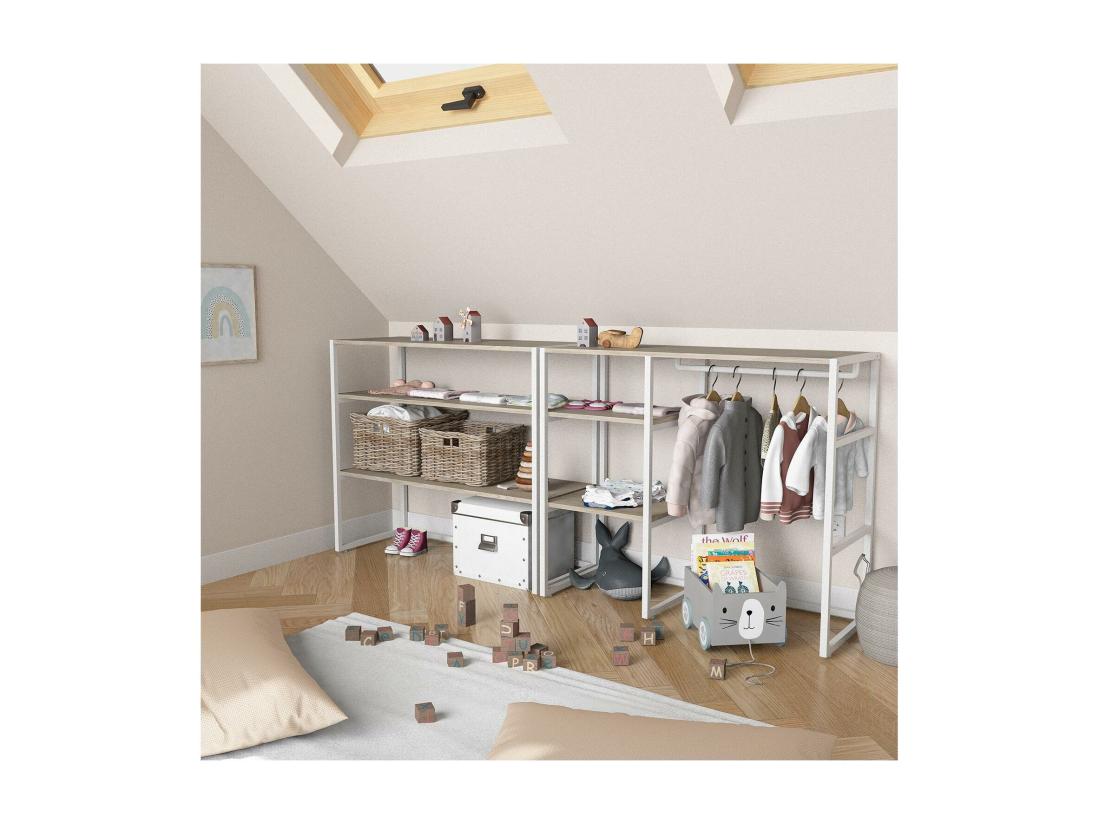Vente Unique Portants Vêtements Sous Combles Modulables - Lot De 2