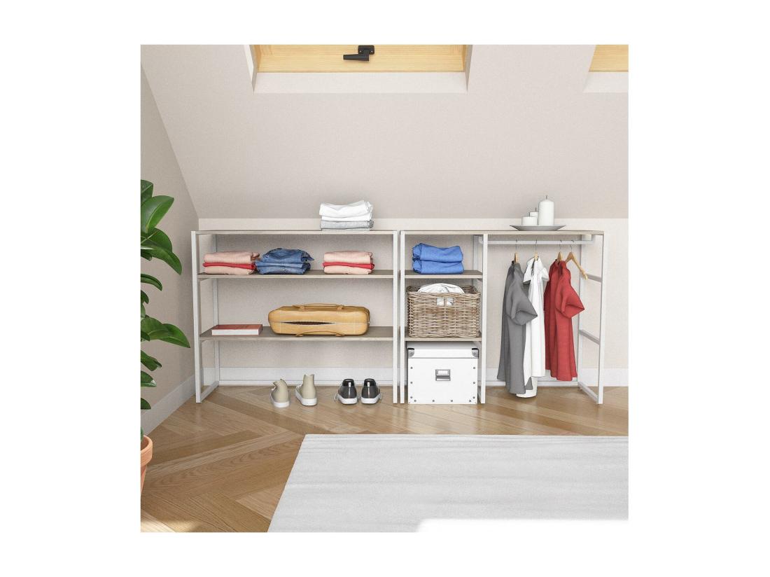 vente unique Portants vêtements sous combles modulables - Lot de 2