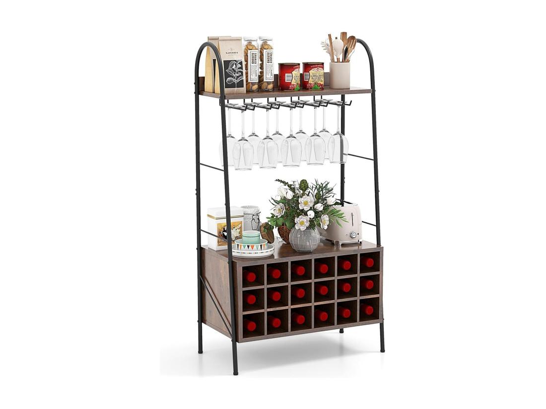 vente unique Porte-Bouteille Industriel avec Porte-Verres 18 Bouteilles & 15 Verres Casier à vin Amovible Étagères de Rangement pour Cuisine Salle à Manger Bar 32 x 63 x 114 5 cm Marron Rustique vente unique Porte-Bouteille Industriel avec Porte-Verres 18 Bouteilles & 15 Verres Casier à vin Amovible Étagères de Rangement pour Cuisine Salle à Manger Bar 32 x 63 x 114 5 cm Marron Rustique