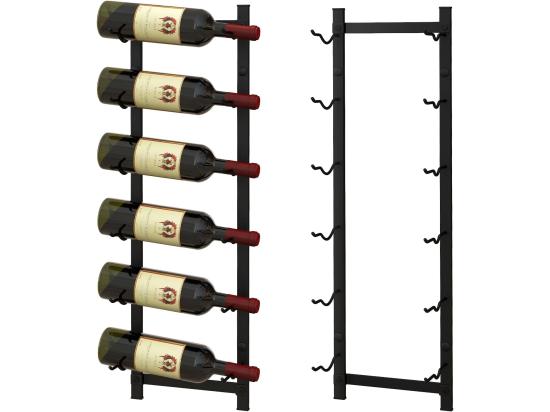 vente unique Porte bouteille mural étagère à vin en métal pour 6 bouteilles casier à vin noir