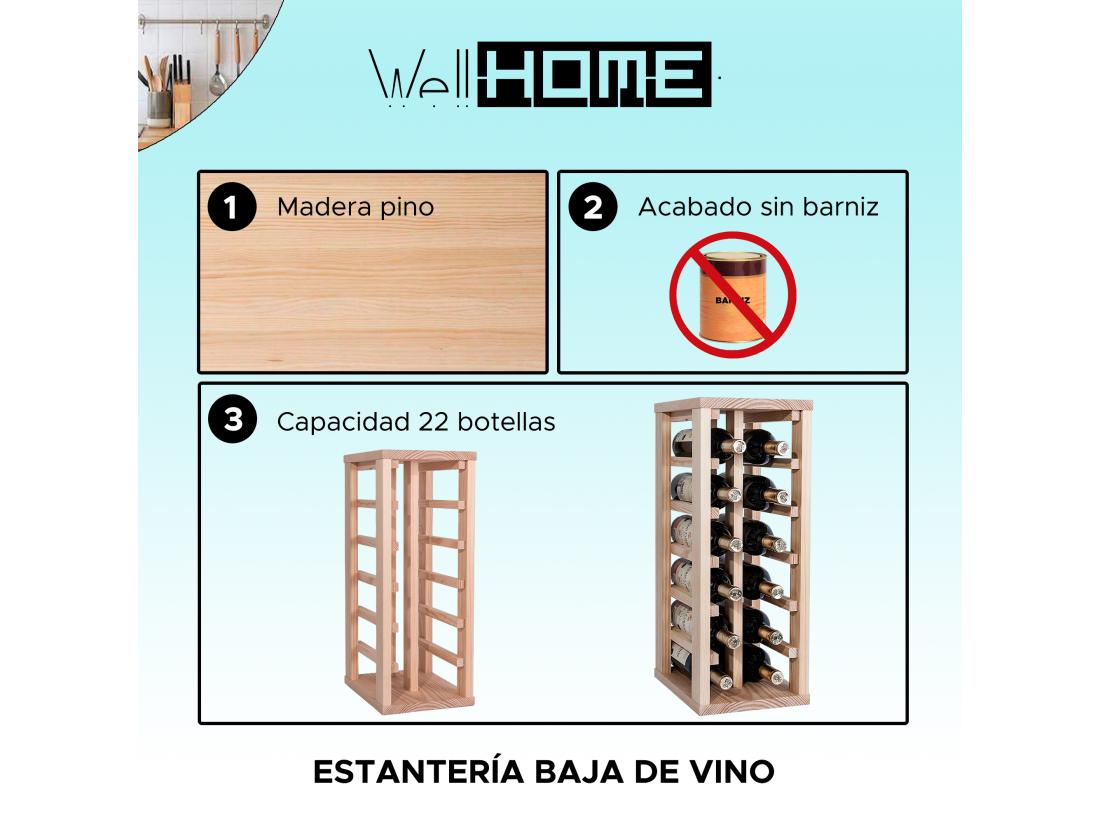 Vente Unique Porte-bouteilles Avec étagère Basse Pour 12 Bouteilles Brut De Décoffrage