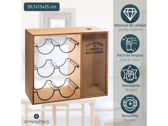 Vente Unique Porte Bouteilles Loft - 39 7 X 15 X 35 Cm - Beige