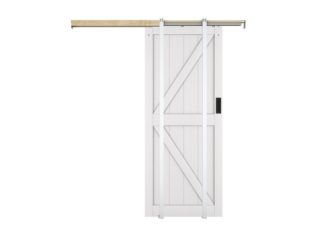 Vente Unique Porte Coulissante Avec Système à Galandage En Bois Et MDF - Blanc - H205 X 83 Cm - NEFARA