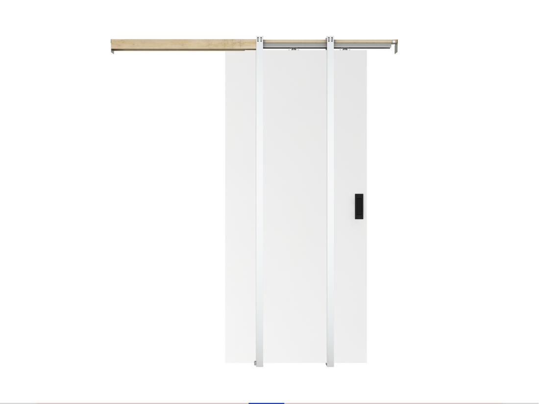 Vente Unique Porte Coulissante Avec Système à Galandage - H205 X L73 Cm - MDF + PVC Blanc - VARIN II