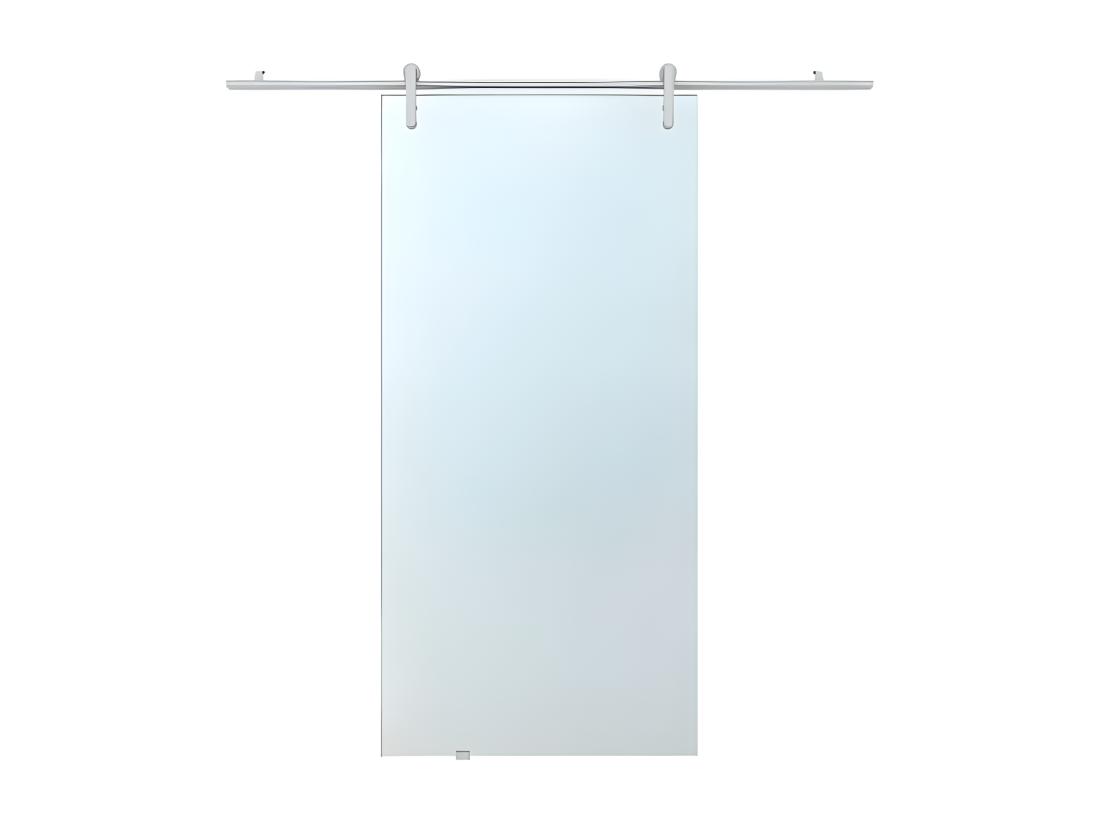 Vente Unique Porte Coulissante Avec Système En Applique CLEAVER - H205 X L73 Cm - Verre Trempé Dépoli