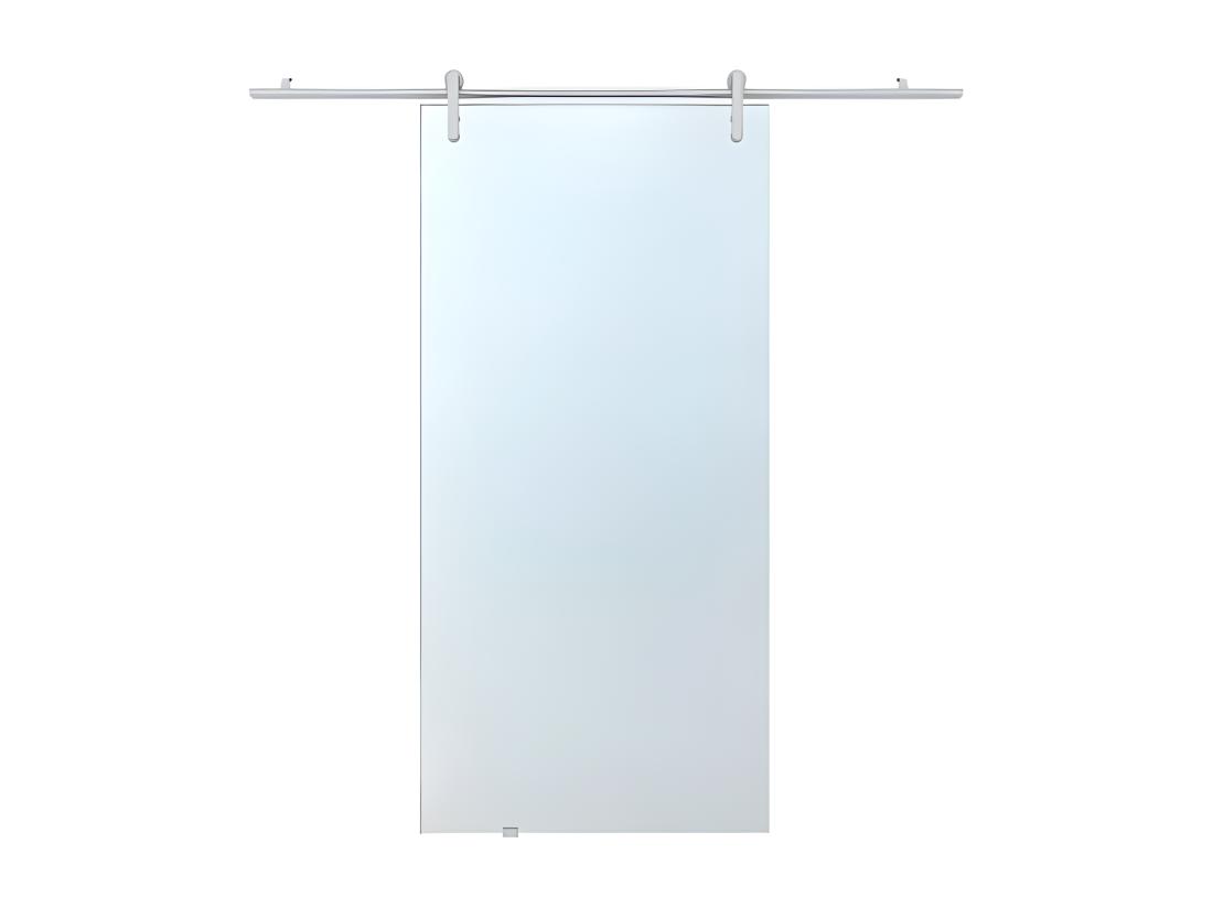 Vente Unique Porte Coulissante Avec Système En Applique CLEAVER - H205 X L83 Cm - Verre Trempé Dépoli