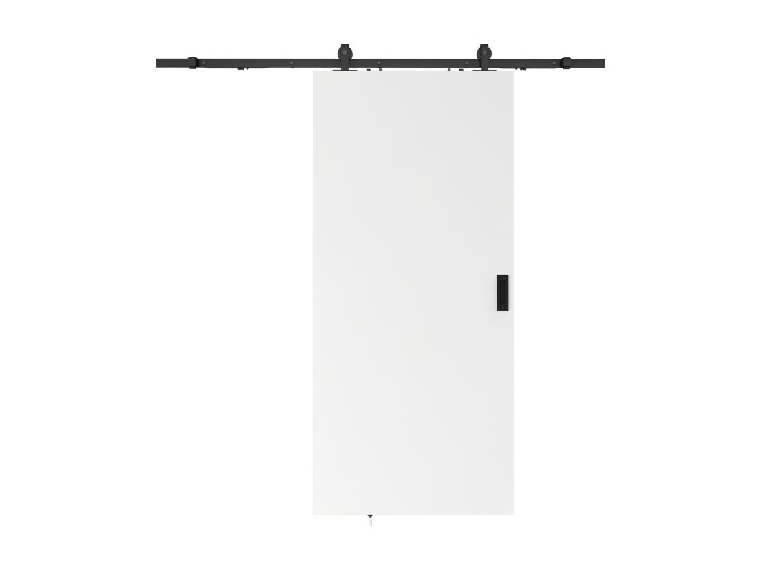 Vente Unique Porte Coulissante Avec Système En Applique - H205 X L93 Cm - MDF + PVC Blanc - VARIN II