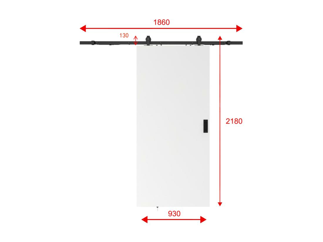 Vente Unique Porte Coulissante Avec Système En Applique - H205 X L93 Cm - MDF + PVC Blanc - VARIN II