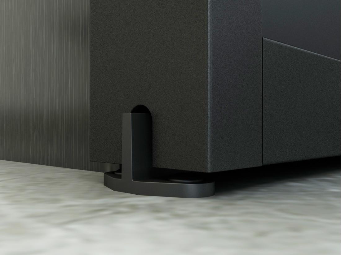 Vente Unique Porte Coulissante Double Atelier Avec Système En Applique - Noir Et Verre Trempé - 2 X H205 X L83 Cm - ARTISTO II