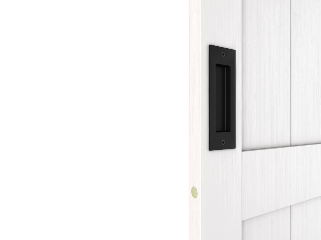 Vente Unique Porte Coulissante Double Avec Système à Galandage En Bois Et MDF - Blanc - 2 X H205 X 83 Cm - NEFARA