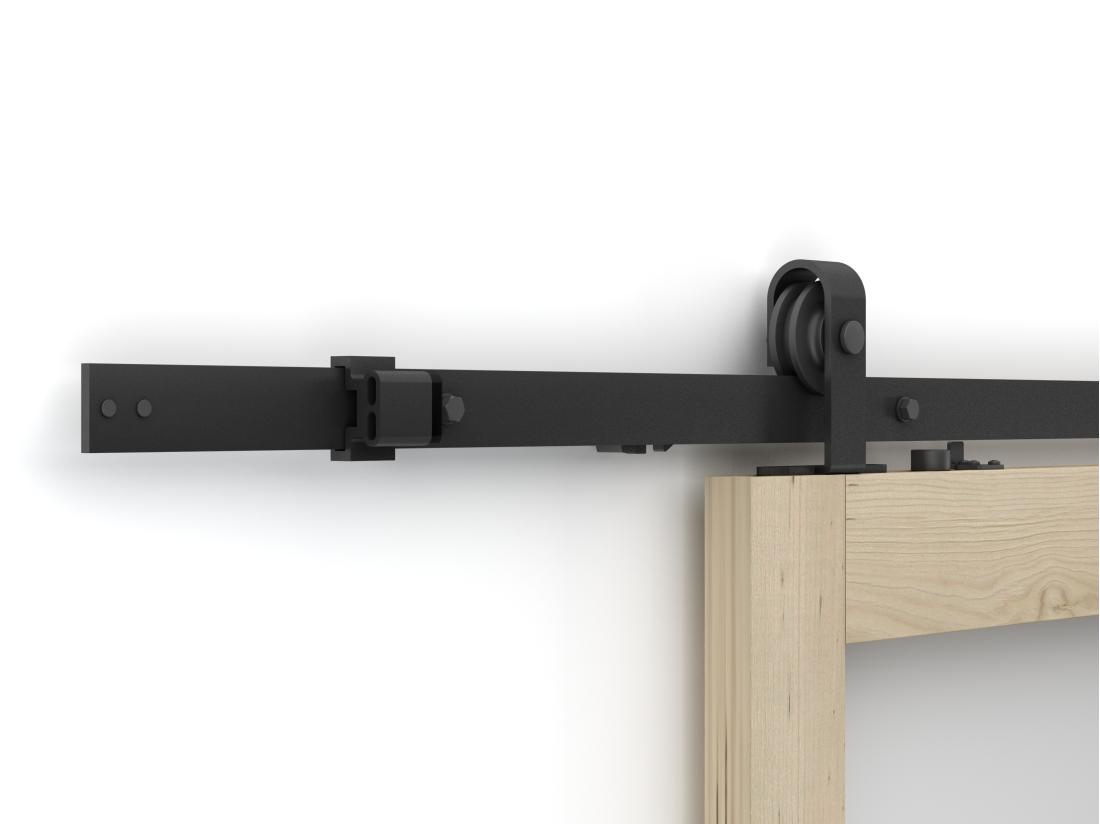 Vente Unique Porte Coulissante Double Avec Système En Applique En Bois Et Verre Trempé Dépoli - 3 Fenêtres - 2 X H205 X L73 Cm - ACOSTA II