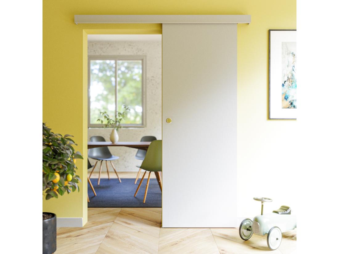 Vente Unique Porte Coulissante Seule - Prépeinte Plane 73 Cm