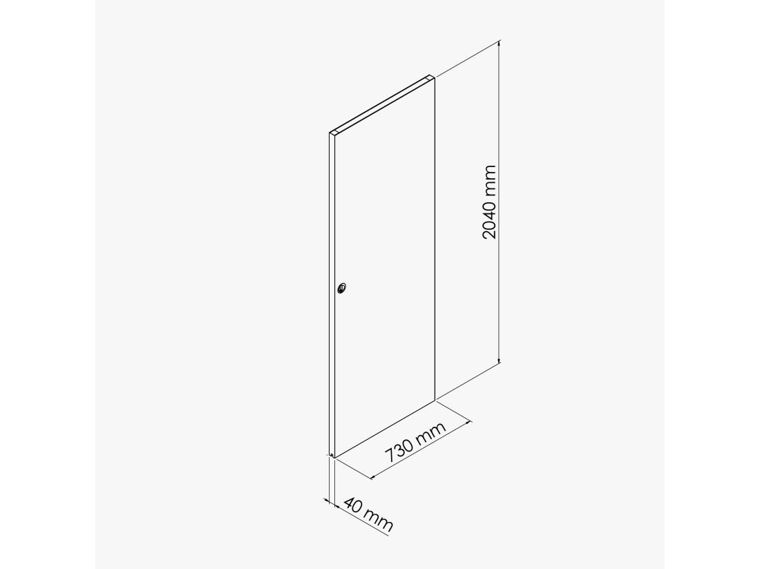 Vente Unique Porte Coulissante Seule - Prépeinte Plane 73 Cm