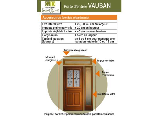 Vente Unique Porte D'Entrée Bois Vitrée Vauban H 200Xl 80 P Droit Côtes Tableau