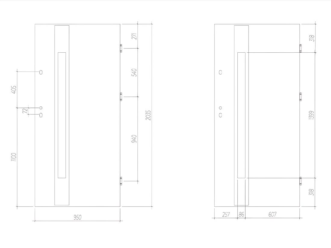 Vente Unique Porte D'entrée En Acier Pleine Et Inox H207 X L100 Cm - Verre Fumé - Noir Et Anthracite - Poussant Gauche - BRAGA