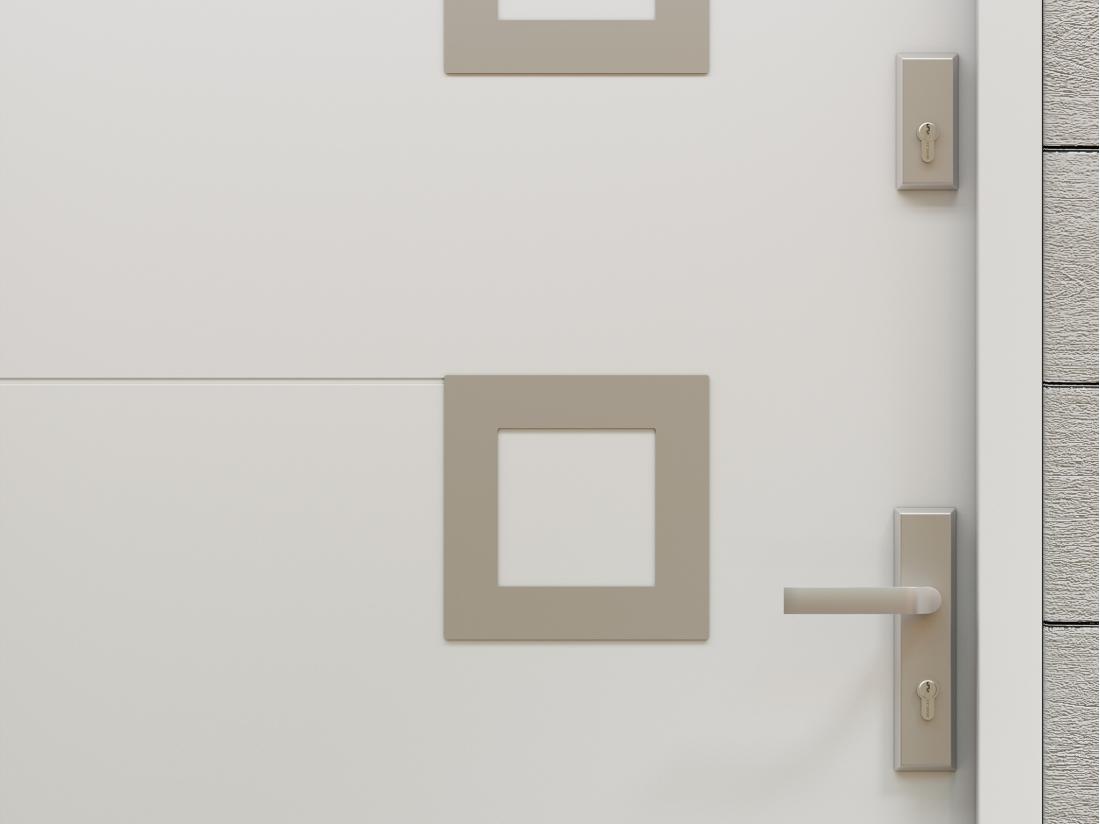 Vente Unique Porte D'entrée En Acier Pleine Et Inox H207 X L100 Cm Blanc - Poussant Gauche - TIFANA