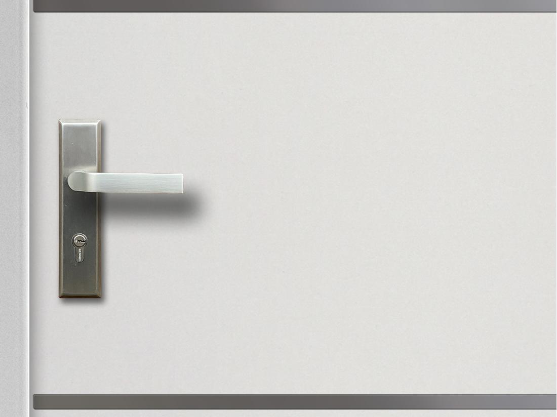 Vente Unique Porte D'entrée En Acier Pleine Et Inox H207 X L100 Cm Blanc - Poussant Droit - NAXARA