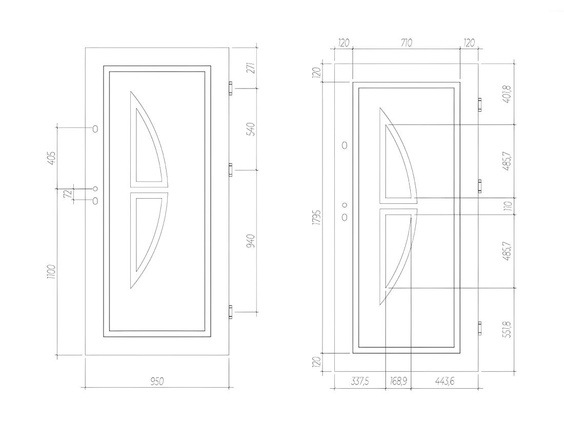 Vente Unique Porte D'entrée En Acier Vitrée Avec Inox H207 X L100 Cm Anthracite - Poussant Gauche - COVAS
