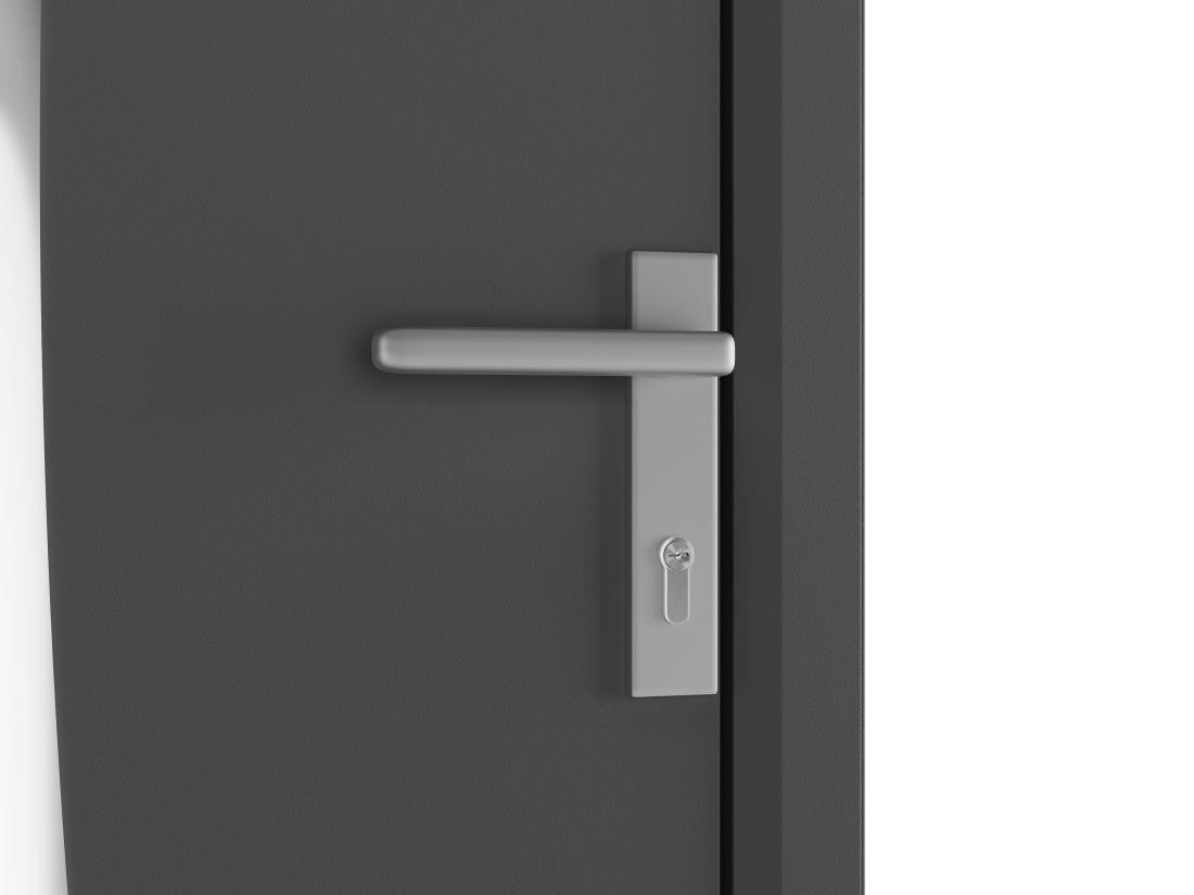 Vente Unique Porte D'entrée En Aluminium H218 X L96 Cm Anthracite - Poussant Gauche - DATELO