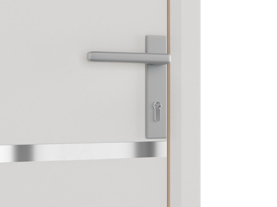 Vente Unique Porte D'entrée En Aluminium H218 X L96 Cm Blanc - Poussant Gauche - ISALINA