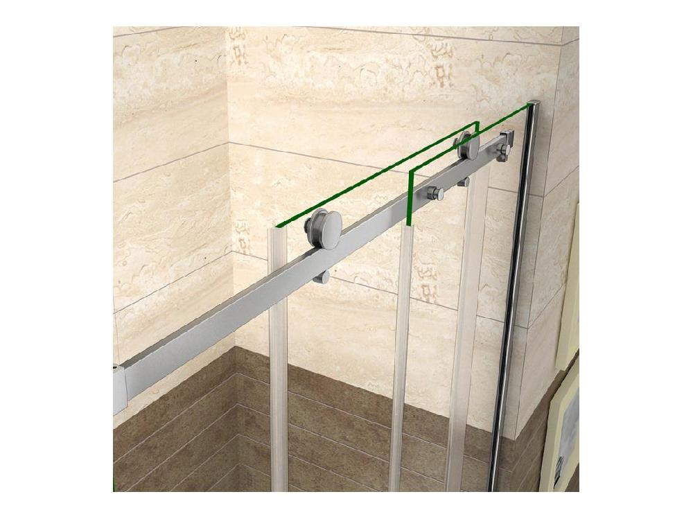 Vente Unique Porte De Douche Coulissante 120cm Hauteur 195cm En Verre 8mm Securit Anticalcaire Porte De Douche Installée En Niche