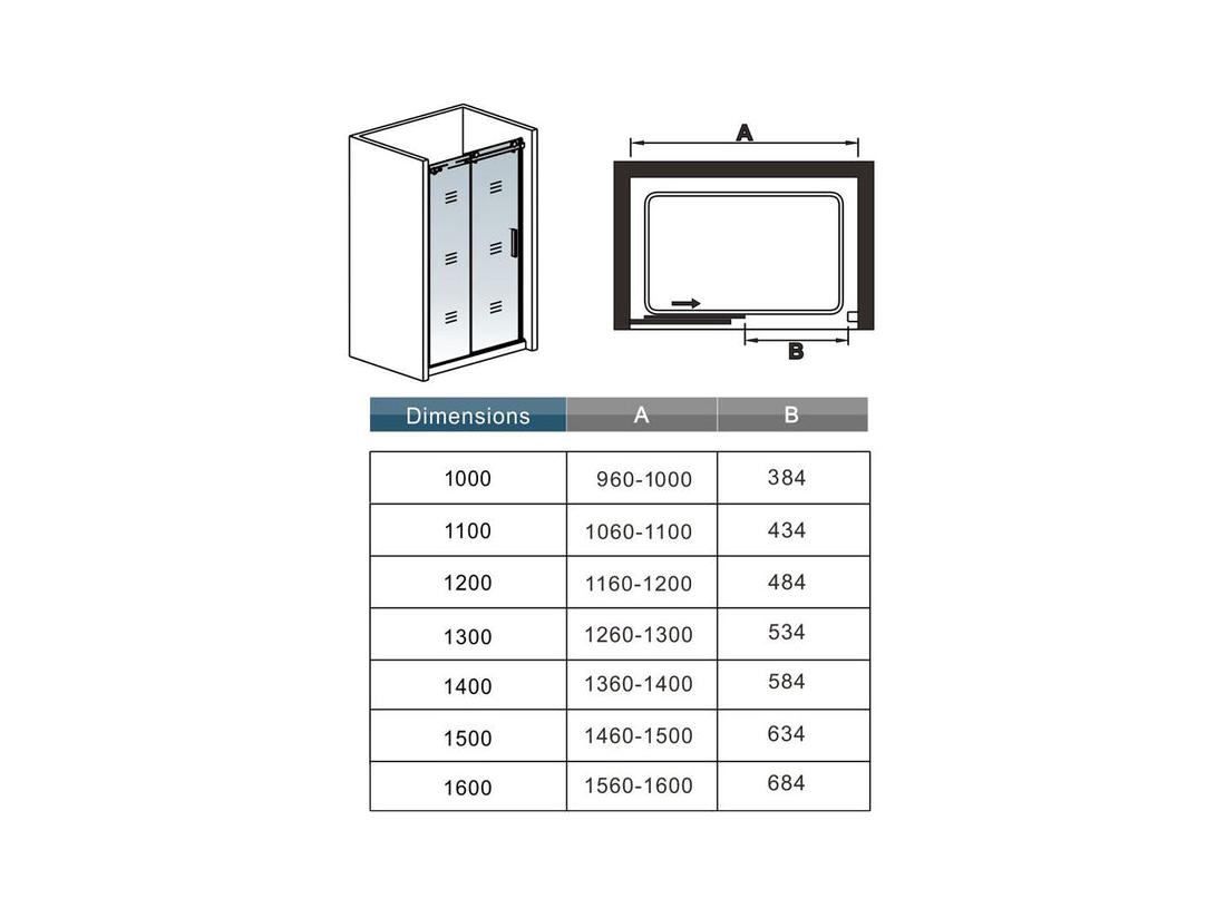 vente unique Porte de douche coulissante 120cm Hauteur 195cm en verre 8mm securit anticalcaire porte de douche installée en niche