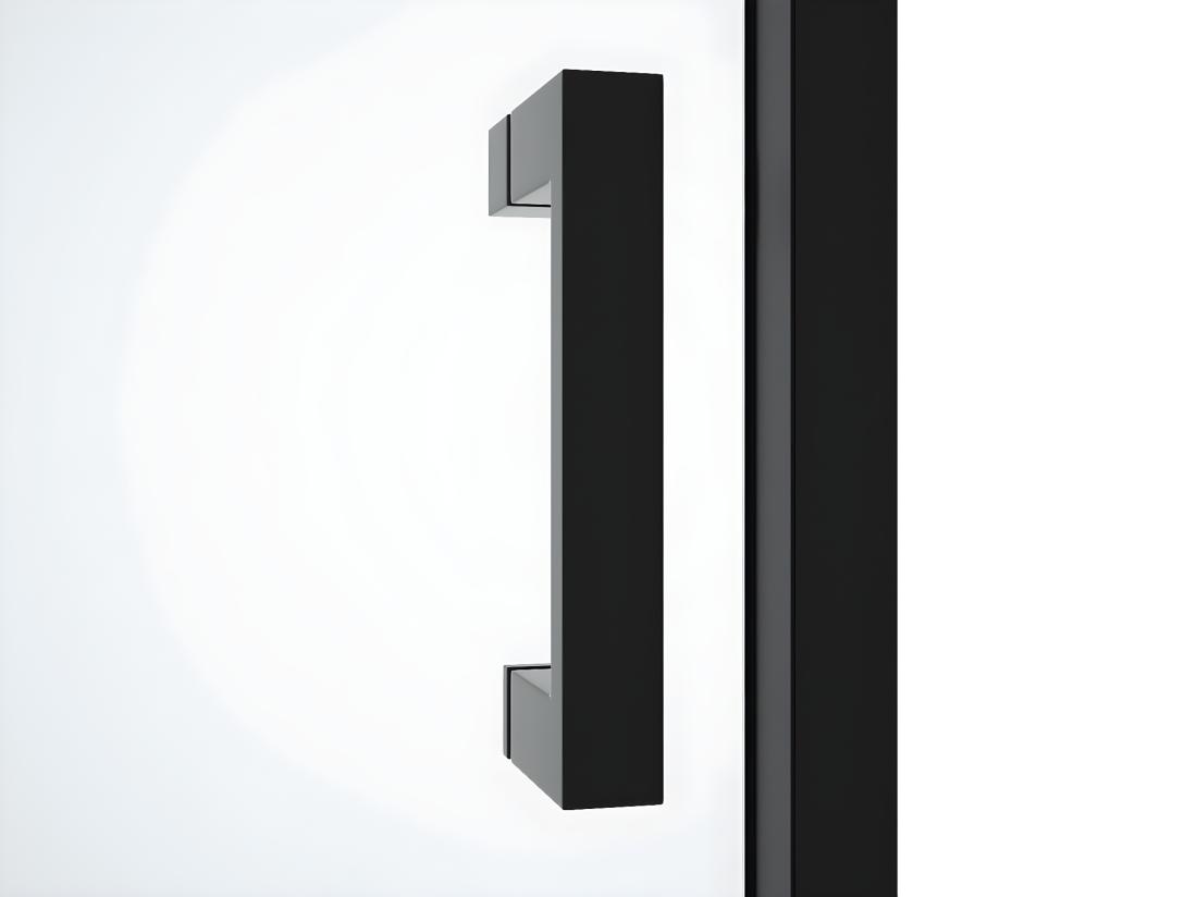 Vente Unique Porte De Douche Coulissante Avec Roues Noir Mat Style Industriel - 120 X 195 Cm - ANAKAO