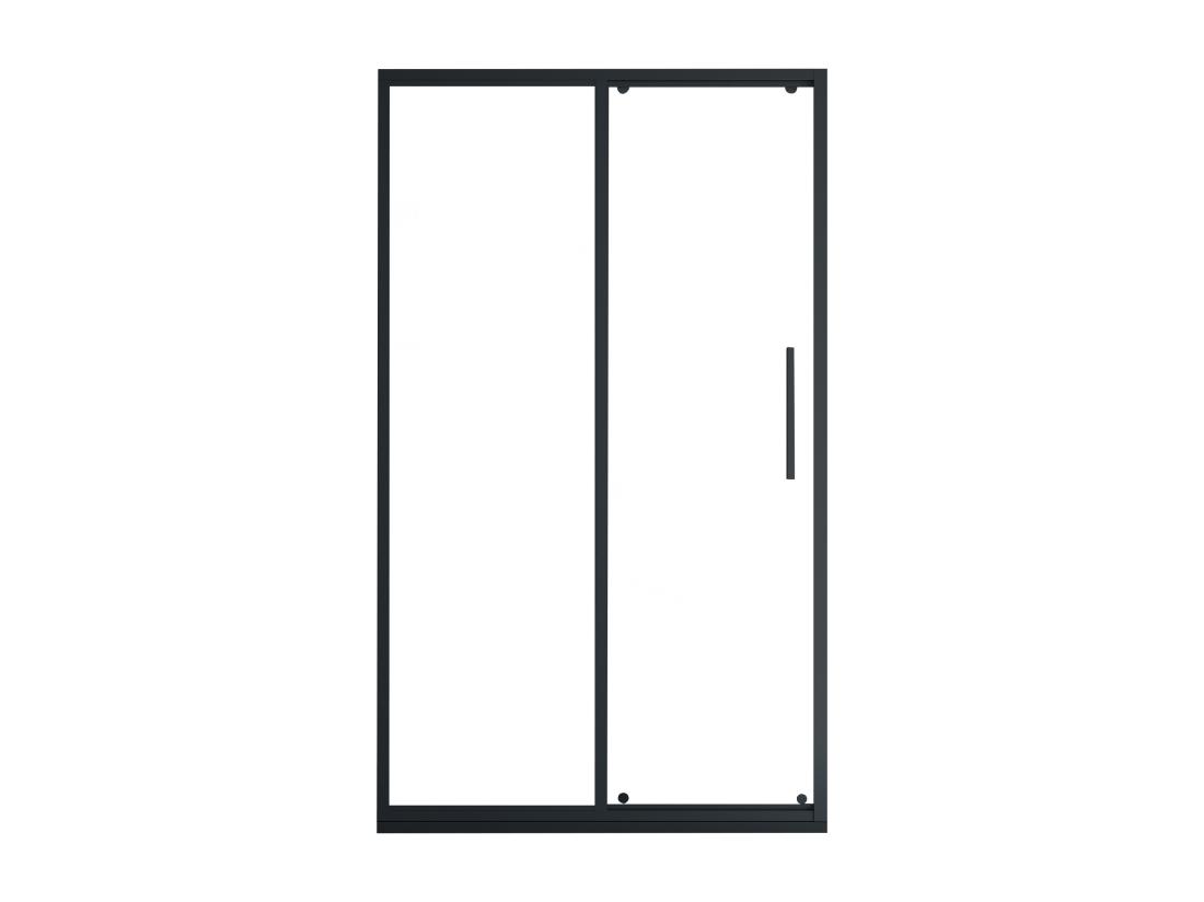 Vente Unique Porte De Douche Coulissante Noir Mat Style Industriel - 140 X 195 Cm - TORONI