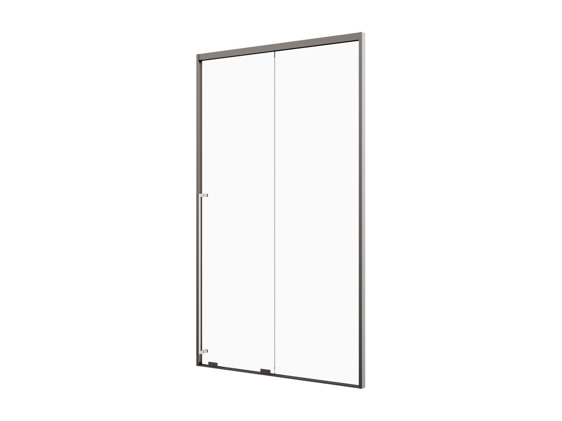 Vente Unique Porte De Douche Coulissante - Verre Trempé 8 Mm - 120 X 200 Cm - Coloris Gun Métal - COVINGTON