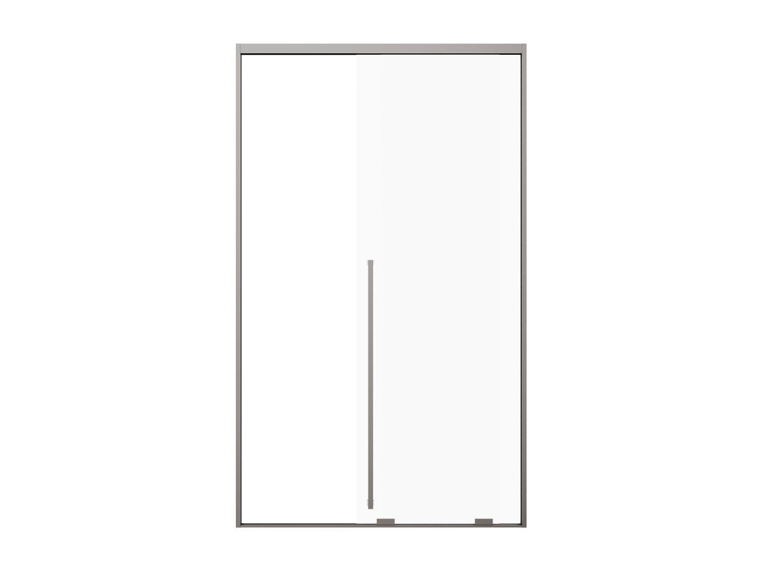 Vente Unique Porte De Douche Coulissante - Verre Trempé 8 Mm - 120 X 200 Cm - Coloris Gun Métal - COVINGTON