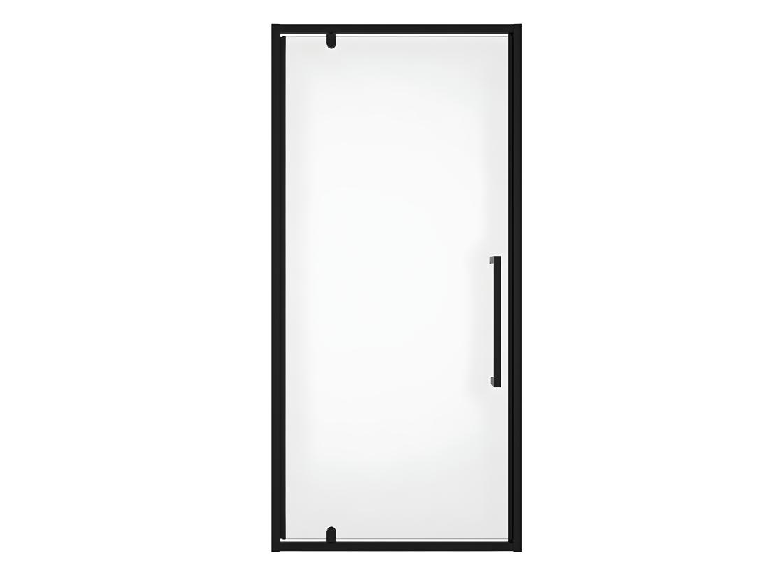 Vente Unique Porte De Douche Pivotante En Métal Noir Mat Au Style Industriel - 80 X 195 Cm - TAMRI