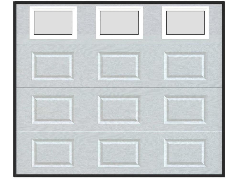 Vente Unique Porte De Garage Sectionnelle à Cassette Blanc Avec Fenêtres Avec Moteur Somfy L254 X H218 Cm - CAOPAS